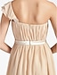cheap Bridesmaid Dresses-Sheath / Column One Shoulder Knee Length Chiffon Bridesmaid Dress with Sash / Ribbon / Ruffles / Draping
