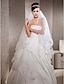 זול הינומות חתונה-One-tier Chapel Wedding Veils With Lace Applique Edge