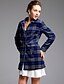 cheap Women&#039;s Outerwear-TS Purple Checkered Hooded Coats