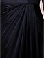 cheap Mother of the Bride Dresses-A-Line Mother of the Bride Dress See Through Bateau Neck Floor Length Chiffon Stretch Satin Half Sleeve with Beading Side Draping 2020 / Illusion Sleeve