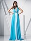 cheap Special Occasion Dresses-Sheath / Column Celebrity Style Dress Formal Evening Military Ball Sweep / Brush Train Sleeveless V Neck Chiffon with Crystals 2024