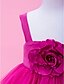 billige Mansjettknapper-Prinsesse / Ballkjole / A-linje Gulvlang Konfirmasjon / Bryllupsfest Sateng / Tyll Ermeløs stropper med Drapering / Blomst