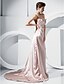 cheap Evening Dresses-Ball Gown Formal Evening Dress Strapless Sleeveless Court Train Charmeuse with Draping Side Draping 2020
