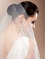 halpa Häähunnut-One-tier Fingertip Wedding Veils With Lace Applique Edge