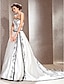 זול שמלות כלה-אולם שמלות חתונה גזרת A לב (סוויטהארט) סטרפלס ללא שרוולים שובל קורט סאטן שמלות כלה עם 2024