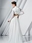 ieftine Rochii de Seară-Sheath / Column Elegant Dress Formal Evening Sweep / Brush Train Long Sleeve Plunging Neck Chiffon with Pleats Appliques 2022