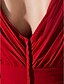 זול שמלות לאירועים מיוחדים-מעטפת \ עמוד אלגנטית שמלה ערב רישמי שובל סוויפ \ בראש ללא שרוולים צוואר בדוגמת דרפה שיפון עם בד בהצלבה בד נשפך בצד 2023