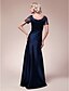 cheap Mother of the Bride Dresses-Sheath / Column Scoop Neck Floor Length Lace / Satin Mother of the Bride Dress with Beading / Lace by LAN TING BRIDE®