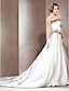 זול שמלות כלה-אולם שמלות חתונה גזרת A לב (סוויטהארט) סטרפלס ללא שרוולים שובל קורט סאטן שמלות כלה עם 2024