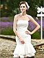 cheap Wedding Dresses-Mermaid / Trumpet Wedding Dresses Strapless Knee Length Lace Over Satin Strapless See-Through with Lace Tiered 2021