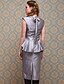 cheap TS Clearance-TS Vintage Style Silver Peplum Sheath Dress