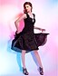 Χαμηλού Κόστους Φορέματα για Ειδικές Περιστάσεις-Βραδινή τουαλέτα Μικρό Μαύρο Φόρεμα Κοκτέιλ Πάρτι Φόρεμα Λουριά Αμάνικο Μέχρι το γόνατο Σιφόν με Χιαστί Χάντρες Που καλύπτει 2022