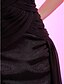 tanie Sukienki na specjalne okazje-Balowa Mała czarna sukienka Spotkanie towarzyskie Sukienka Paski Bez rękawów Do kolan Szyfon z Krzyżowe Koraliki Drapowania 2022