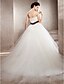 cheap Wedding Dresses-Ball Gown Wedding Dresses Sweetheart Neckline Chapel Train Lace Tulle Strapless Wedding Dress in Color with Bowknot Sash / Ribbon Beading 2020