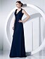 cheap Evening Dresses-Ball Gown Elegant Formal Evening Military Ball Dress V Neck Sleeveless Floor Length Chiffon with Ruched Ruffles Draping 2022