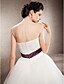 cheap Wedding Dresses-Ball Gown Wedding Dresses Sweetheart Neckline Chapel Train Lace Tulle Strapless Wedding Dress in Color with Bowknot Sash / Ribbon Beading 2020