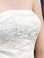 זול שמלות כלה-בתולת ים \ חצוצרה שמלות חתונה סטרפלס באורך  הברך תחרה מעל סטאן סטרפלס שקוף עם תחרה שכבות 2021