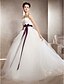 cheap Wedding Dresses-Ball Gown Wedding Dresses Sweetheart Neckline Chapel Train Lace Tulle Strapless Wedding Dress in Color with Bowknot Sash / Ribbon Beading 2020