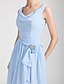 halpa Morsiusneitojen mekot-Princess / A-Line Bridesmaid Dress Cowl Neck Sleeveless Elegant Knee Length Chiffon with Sash / Ribbon / Ruched / Draping 2022