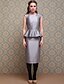 cheap TS Clearance-TS Vintage Style Silver Peplum Sheath Dress
