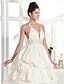 זול שמלות כלה-אולם שמלות חתונה שובל קורט גזרת A ללא שרוולים קולר אורגנזה עם 2023 קיץ שמלות כלה