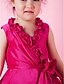 cheap Cufflinks-A-Line / Princess Tea Length Flower Girl Dress - Taffeta Sleeveless V Neck with Bow(s) / Draping / Side Draping by LAN TING BRIDE®