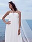 cheap Wedding Dresses-A-Line Wedding Dresses Sweetheart Neckline Watteau Train Chiffon Spaghetti Strap Beach Sparkle &amp; Shine with Beading 2020