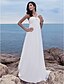 お買い得  ウェディングドレス-A-Line Wedding Dresses Sweetheart Neckline Watteau Train Chiffon Spaghetti Strap Beach Sparkle &amp; Shine with Beading 2020
