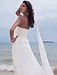 cheap Wedding Dresses-Sheath / Column Wedding Dresses Sweetheart Neckline Ankle Length Chiffon Strapless Formal Beach Plus Size with Ruched Beading 2021