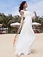 Χαμηλού Κόστους Νυφικά Φορέματα-Παραλία / Προορισμός Μπόχο Φορεματα για γαμο Γραμμή Α Τετράγωνη Λαιμόκοψη Κανονικοί ιμάντες Μακρύ Σιφόν Νυφικά φορέματα Με Χάντρες Που καλύπτει 2024