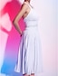 cheap Special Occasion Dresses-Ball Gown Elegant Open Back Keyhole Graduation Cocktail Party Dress Halter Neck Sleeveless Knee Length Chiffon with Pleats Ruched Beading 2021