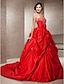 Χαμηλού Κόστους Νυφικά Φορέματα-Φορεματα για γαμο Βραδινή τουαλέτα Στράπλες Στράπλες Μακριά ουρά Ταφτάς Νυφικά φορέματα Με Φούστα με πιασίματα Χάντρες 2024