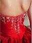 Χαμηλού Κόστους Νυφικά Φορέματα-Φορεματα για γαμο Βραδινή τουαλέτα Στράπλες Στράπλες Μακριά ουρά Ταφτάς Νυφικά φορέματα Με Φούστα με πιασίματα Χάντρες 2024