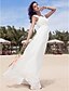 cheap Wedding Dresses-Beach Boho Wedding Dresses A-Line Square Neck Regular Straps Floor Length Chiffon Bridal Gowns With Beading Draping 2024