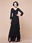 cheap Mother of the Bride Dresses-A-Line Mother of the Bride Dress Elegant High Low V Neck Asymmetrical Chiffon 3/4 Length Sleeve with Beading Side Draping 2023