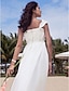preiswerte Hochzeitskleider-Beach Boho Wedding Dresses A-Line Square Neck Regular Straps Floor Length Chiffon Bridal Gowns With Beading Draping 2024