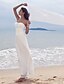 cheap Wedding Dresses-Sheath / Column Wedding Dresses Sweetheart Neckline Ankle Length Chiffon Strapless Formal Beach Plus Size with Ruched Beading 2021