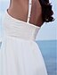 cheap Wedding Dresses-A-Line Wedding Dresses Sweetheart Neckline Watteau Train Chiffon Spaghetti Strap Beach Sparkle &amp; Shine with Beading 2020