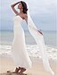 levne Svatební šaty-Pouzdrové Svatební šaty Srdcový výstřih Po kotníky Šifón Bez ramínek Společenské Plážové Větší velikosti s Sklady Korálky 2021