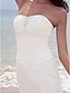 זול שמלות כלה-מעטפת \ עמוד שמלות חתונה לב (סוויטהארט) באורך הקרסול שיפון סטרפלס פורמאלי חוף מידות גדולות עם אסוף חרוזים 2021