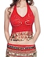 cheap Belly Dancewear-Belly Dance Coin Beading Women&#039;s Performance Sleeveless Polyester