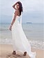 cheap Wedding Dresses-Sheath / Column Wedding Dresses Sweetheart Neckline Ankle Length Chiffon Strapless Formal Beach Plus Size with Ruched Beading 2021