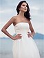 cheap Wedding Dresses-Sheath / Column Strapless Floor Length Organza / Satin Made-To-Measure Wedding Dresses with by