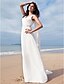 levne Svatební šaty-Pouzdrové Svatební šaty Do V Na zem Šifón Pravidelné popruhy Jednoduché Plážové Větší velikosti s Šerpa / Stuha Korálky 2021 / Odnímatelná vlečka