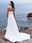 cheap Wedding Dresses-Wedding Dresses Sheath / Column Strapless Strapless Court Train Chiffon Bridal Gowns With Side-Draped 2024