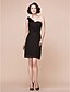 olcso Örömanyaruhák-Szűk szabású Örömanya ruha Kis fekete ruha Félvállas Rövid / mini Sifon Ujjatlan val vel Fodrozott Virág 2020