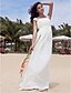 preiswerte Hochzeitskleider-Beach Boho Wedding Dresses A-Line Square Neck Regular Straps Floor Length Chiffon Bridal Gowns With Beading Draping 2024