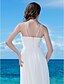 cheap Wedding Dresses-A-Line Wedding Dresses V Neck Floor Length Chiffon Regular Straps Casual Beach Backless with Ruched Beading Button 2022