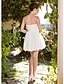 cheap Wedding Dresses-A-Line / Princess Strapless Short / Mini Satin Made-To-Measure Wedding Dresses with by / Little White Dress
