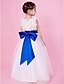 cheap Flower Girl Dresses-A-Line / Princess Floor Length Flower Girl Dress - Organza / Satin Sleeveless Jewel Neck with Bow(s) / Sash / Ribbon / Flower by LAN TING BRIDE®